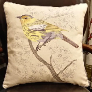 Decorative Throw Pillows, Bird Throw Pillows, Pillows for Farmhouse, Sofa Throw Pillows, Embroidery Throw Pillows, Rustic Pillows for Couch-Art Painting Canvas