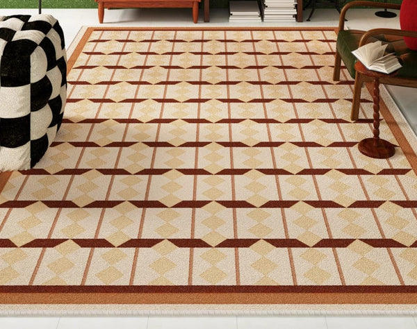 Abstract Geometric Modern Rugs, Dining Room Floor Carpets, Contemporary Modern Rugs for Bedroom, Mid Century Modern Rugs for Living Room