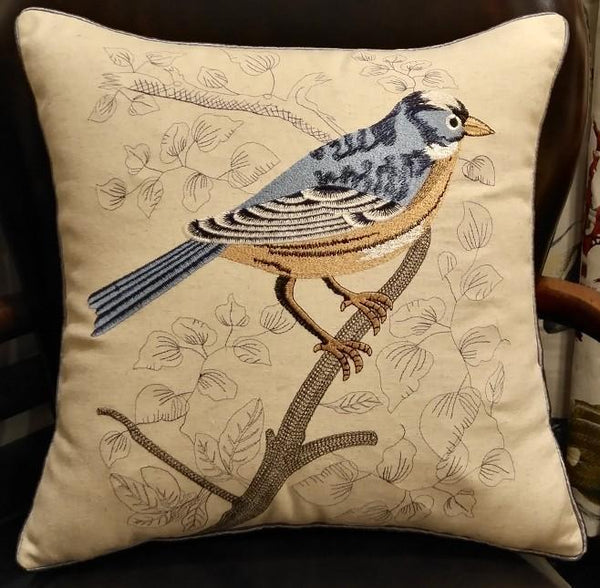 Pillows for Farmhouse, Living Room Throw Pillows, Decorative Sofa Pillows, Bird Throw Pillows, Embroidery Throw Pillows, Rustic Pillows for Couch-Art Painting Canvas