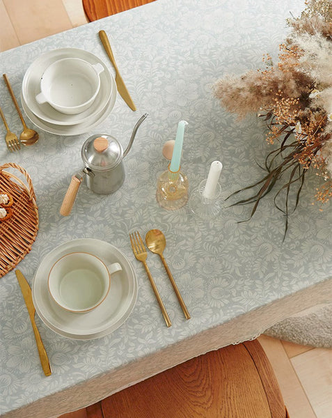 Dining Room Flower Pattern Table Cloths, Farmhouse Table Cloth, Wedding Tablecloth, Square Tablecloth for Round Table, Cotton Rectangular Table Covers for Kitchen-Art Painting Canvas