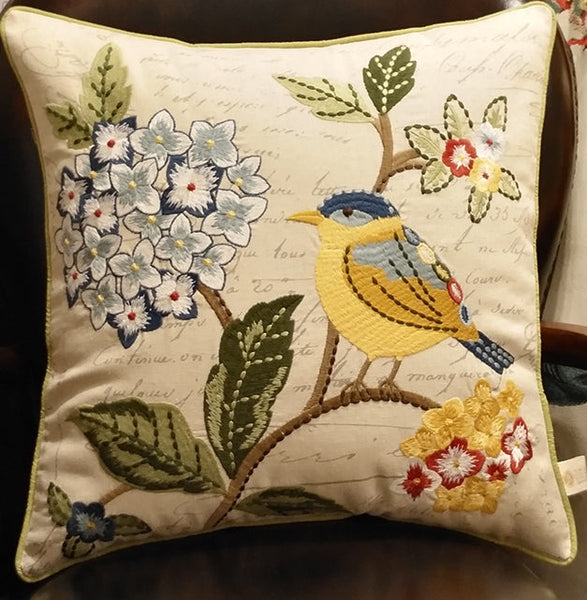Decorative Throw Pillows for Couch, Bird Pillows, Pillows for Farmhouse, Sofa Throw Pillows, Embroidery Throw Pillows, Rustic Pillows-Art Painting Canvas
