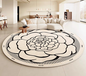 Modern Rug Ideas for Living Room, Bedroom Modern Round Rugs, Dining Room Contemporary Round Rugs, Circular Modern Rugs under Chairs-Art Painting Canvas