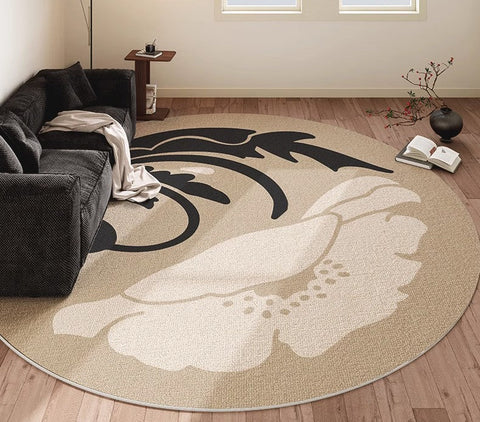 Bathroom Modern Round Rugs, Circular Modern Rugs under Coffee Table, Round Modern Rugs in Living Room, Round Contemporary Modern Rugs for Bedroom-Art Painting Canvas
