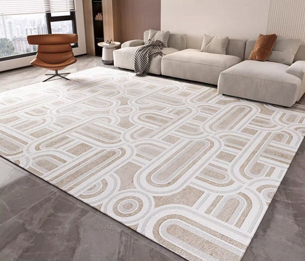 Abstract Large Modern Rugs for Bedroom, Living Room Abstract Gray Contemporary Modern Rugs, Geometric Modern Rug Placement Ideas for Dining Room
