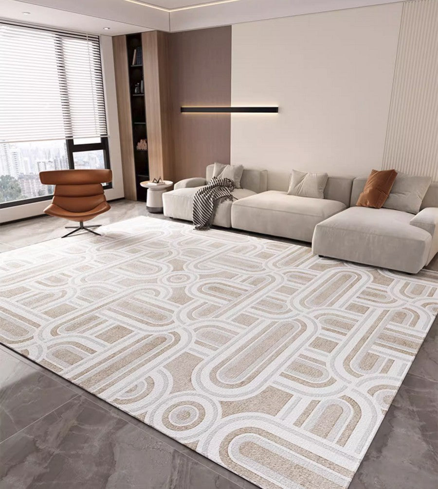 Abstract Large Modern Rugs for Bedroom, Living Room Abstract Gray Contemporary Modern Rugs, Geometric Modern Rug Placement Ideas for Dining Room