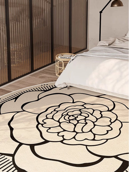 Modern Rug Ideas for Living Room, Bedroom Modern Round Rugs, Dining Room Contemporary Round Rugs, Circular Modern Rugs under Chairs-Art Painting Canvas