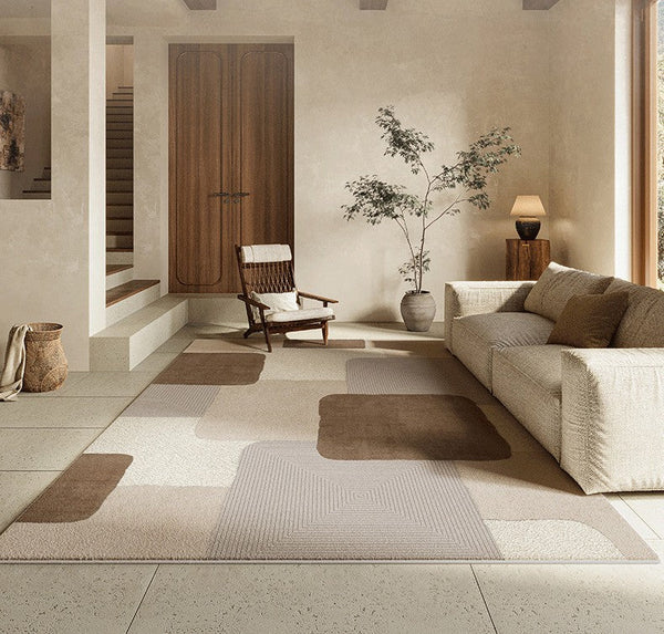 Abstract Geometric Modern Rugs for Living Room, Contemporary Area Rugs for Bedroom, Large Modern Carpets for Interior Design