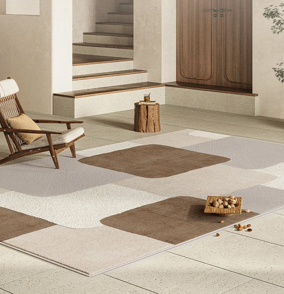 Abstract Geometric Modern Rugs for Living Room, Contemporary Area Rugs for Bedroom, Large Modern Carpets for Interior Design