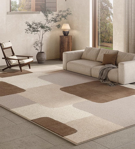 Abstract Geometric Modern Rugs for Living Room, Contemporary Area Rugs for Bedroom, Large Modern Carpets for Interior Design