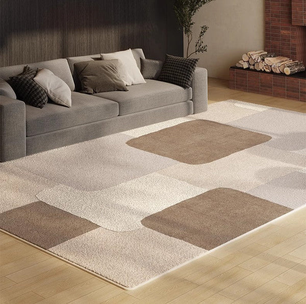 Abstract Geometric Modern Rugs for Living Room, Contemporary Area Rugs for Bedroom, Large Modern Carpets for Interior Design