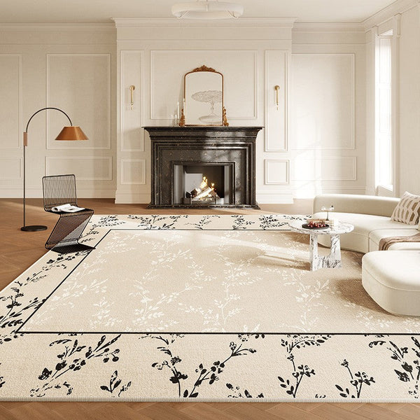 Large Modern Rugs for Sale, Dining Room Modern Rugs, Contemporary Floor Carpets for Living Room, Flower Pattern Geometric Modern Rugs in Bedroom-Art Painting Canvas
