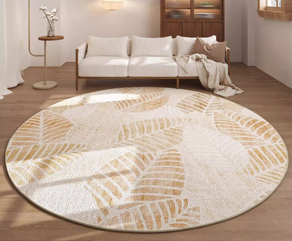 Contemporary Round Rugs for Dining Room, Round Carpets under Coffee Table, Modern Area Rugs for Bedroom, Circular Modern Rugs for Living Room-Art Painting Canvas