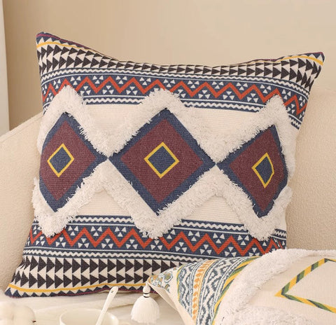 Geometric Modern Pillow Covers, Square Pillows for Couch, Oriental Decorative Throw Pillows for Living Room, Bohemian Decorative Sofa Pillows-Art Painting Canvas
