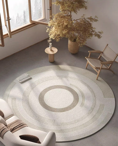 Contemporary Modern Rug Ideas for Living Room, Circular Modern Rugs for Bedroom, Abstract Contemporary Round Rugs for Dining Room-Art Painting Canvas
