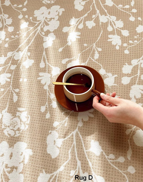 Flower Pattern Modern Rugs for Interior Design, Modern Rugs for Living Room, French Style Modern Rugs for Bedroom, Contemporary Modern Rugs under Dining Room Table-Art Painting Canvas