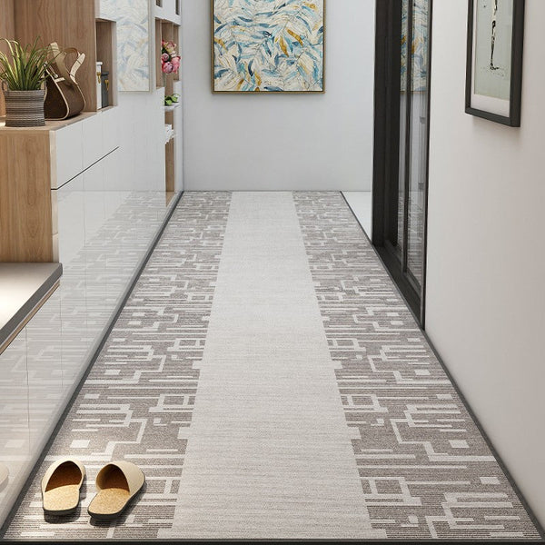 Stain-resistant Non Slip Kitchen Runner Rugs, Long Hallway Runners, Extra Long Narrow Runner Rugs, Washable Entrance Hallway Runners, Entryway Runner Rug Ideas, Light Grey Modern Long Hallway Runners-Art Painting Canvas
