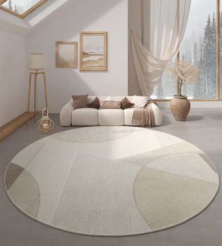 Unique Round Rugs under Coffee Table, Large Modern Round Rugs for Dining Room, Contemporary Modern Rug Ideas for Living Room, Circular Modern Rugs for Bedroom-Art Painting Canvas