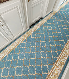 Entryway Runner Rugs, Easy Care Entrance Hallway Runners, Modern Extra Long Hallway Runners, Long Narrow Runner Rugs, Washable Kitchen Runner Rugs, Blue Hallway Runners-Art Painting Canvas