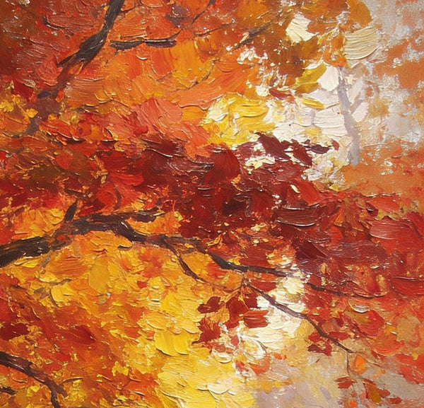 Autumn in the Deep Woods, Impasto Paintings, Landscape Oil Paintings, Original Small Paintings on Canvas, Simple Oil Paintings, Small Paintings on Canvas, Hand Painted Canvas Art