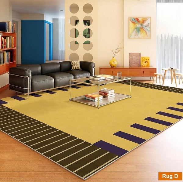 Geometric Modern Rugs, Modern Carpets under Coffee Table, Colorful Modern Rugs for Bedroom, Contemporary Modern Rugs for Living Room-Art Painting Canvas