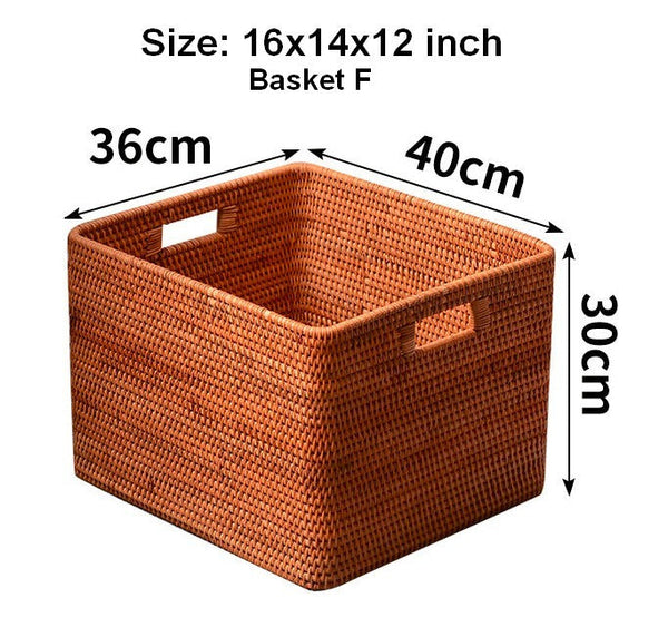 Storage Basket for Shelves, Large Rectangular Storage Baskets, Storage Baskets for Kitchen, Woven Rattan Storage Baskets for Bedroom-Art Painting Canvas