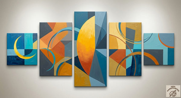 Original Modern Paintings, Geometric Contemporary Art, Abstract Acrylic Paintings, Hand Painted Canvas Art-Art Painting Canvas