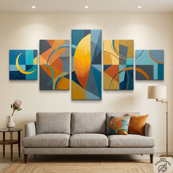 Original Modern Paintings, Geometric Contemporary Art, Abstract Acrylic Paintings, Hand Painted Canvas Art-Art Painting Canvas