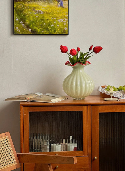 French Vintage Glass Flower Vases, Glass Bud Vases, Flower Vases on Table, Handmade Water Holding Flower Vases-Art Painting Canvas