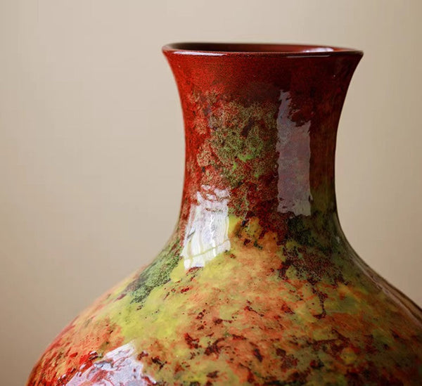 Large Pottery Flower Vases, Handmade Water Holding Flower Vases, Modern Bouquet Flower Vases, Centerpiece on Dining Table, Flower Vase on Table-Art Painting Canvas