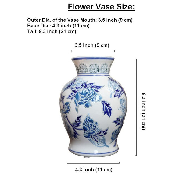 Porcelain Flower Vases, Centerpiece Ceramic Bouquet Vases, Handmade Flower Vase, Vintage Flower Vases on Dining Table-Art Painting Canvas