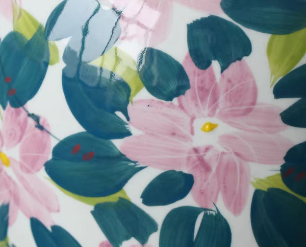 Unique Handmade Modern Flower Vase, Large Porcelain Vases for Modern Home Decor, Centerpiece Ceramic Bouquet Vases, Contemporary Vases on Dining Table-Art Painting Canvas