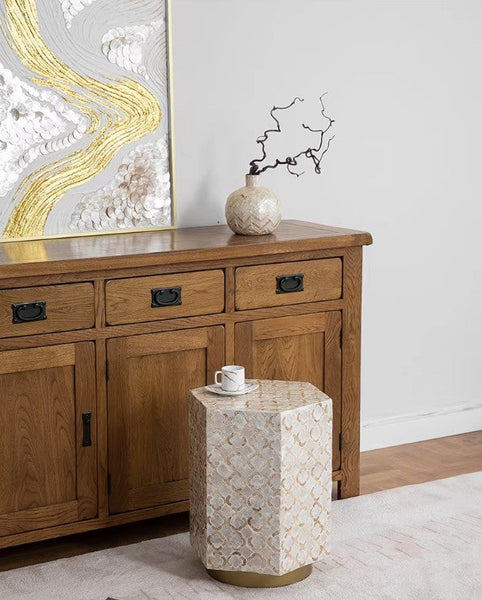 Creative Coffee Table, Contemporary Small Sofa Side Table, Shell Small Side Table, Portable Casual Side Table, Unique Small End Table-Art Painting Canvas