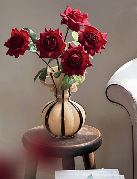 Creative Modern Vases for Living Room, Flower Vases on Table, Modern Glass Flower Vases, Glass Flower Vases, Handmade Glass Bud Vases-Art Painting Canvas