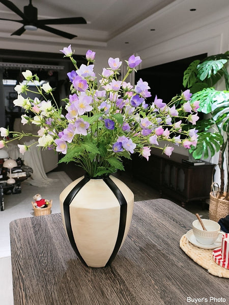 Centerpiece Ceramic Bouquet Vases, Porcelain Vases for Modern Home Decor, Large Contemporary Vases on Dining Table, Handmade Modern Flower Vase-Art Painting Canvas