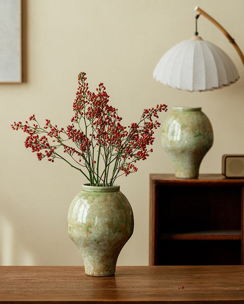 Flower Vases on Table, Centerpiece Ceramic Bud Vases, Porcelain Flower Vases, Handmade Water Holding Flower Vase-Art Painting Canvas