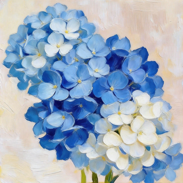 Hydrangeas in Full Bloom, Still Life Painting, Small Canvas Wall Art, Hand Painted Canvas Art, Original Flower Paintings, Buy Small Paintings Online-Art Painting Canvas