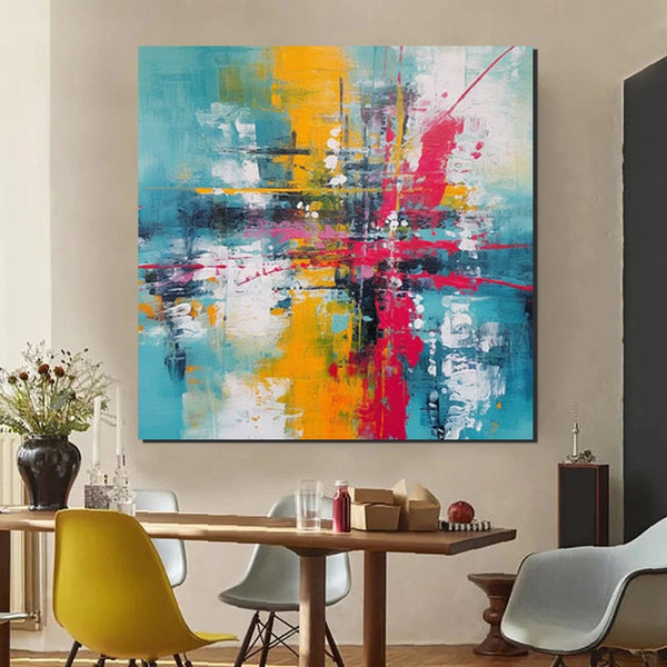 Acrylic Painting for Dining Room, Modern Contemporary Abstract Artwork, Palette Knife Painting, Heavy Texutre Wall Art, Extra Large Wall Art Painting-Art Painting Canvas