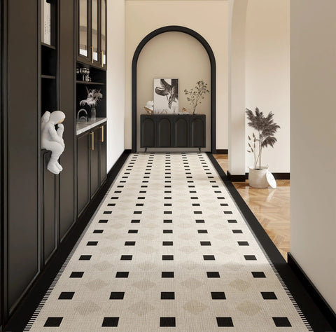Extra Long Narrow Runner Rugs, 25 Feet Long Hallway Runners, Geometric Modern Long Hallway Runners, 20 Feet Non Slip Entryway Runner Rug Ideas-Art Painting Canvas
