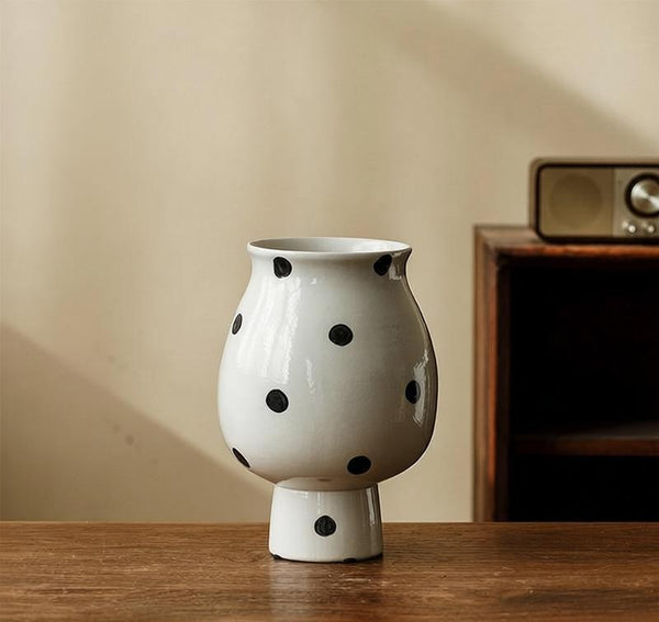 Ceramic Bud Vases, Small Flower Vases on Table, Handmade Water Holding Flower Vase, Modern Porcelain Flower Vases-Art Painting Canvas