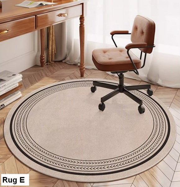Modern Round Rugs for Bedroom, Circular Modern Rugs under Dining Room Table, Contemporary Round Rugs, Geometric Modern Rug Ideas for Living Room-Art Painting Canvas