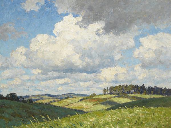 French Countryside under a Vast Sky, Small Landscape Paintings, Small Oil Paintings on Canvas, Small Paintings on Canvas, Hand Painted Canvas Artï¼?Original Oil Paintings-Art Painting Canvas