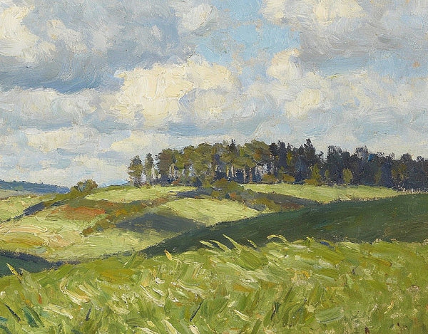 French Countryside under a Vast Sky, Small Landscape Paintings, Small Oil Paintings on Canvas, Small Paintings on Canvas, Hand Painted Canvas Artï¼?Original Oil Paintings-Art Painting Canvas