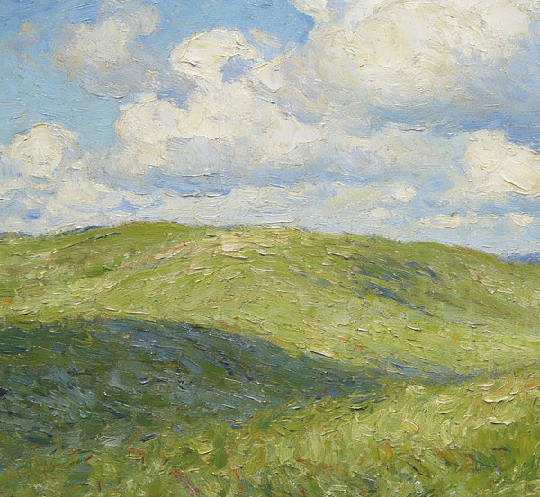 Small Wall Paintings, Grassland Under a Blue and White Sky, Landscape Canvas Paintings, On Canvas Small Paintings, Hand Painted Canvas Art, Original Artwork Landscape Paintings-Art Painting Canvas