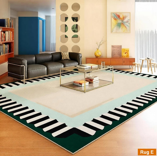 Colorful Modern Rugs for Bedroom, Contemporary Modern Rugs for Living Room, Geometric Modern Rugs, Modern Carpets under Coffee Table-Art Painting Canvas