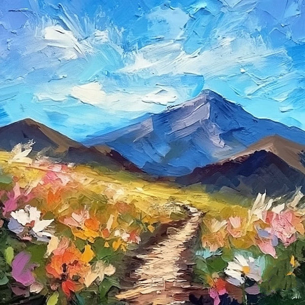 Mountain Landscape Painting, Original Small Landscape Paintings, Heavy Texture Canvas Art, Small Canvas Paintings, Easy Landscape Painting Ideas, Simple Small Canvas Paintings-Art Painting Canvas