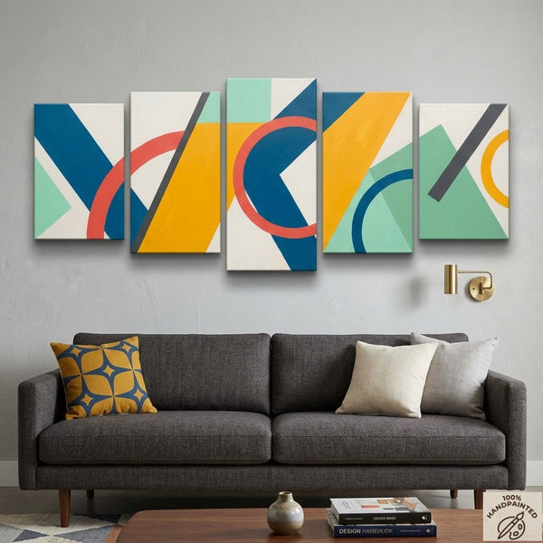 Original Modern Paintings, Geometric Contemporary Art, Abstract Acrylic Paintings, Hand Painted Canvas Art-Art Painting Canvas