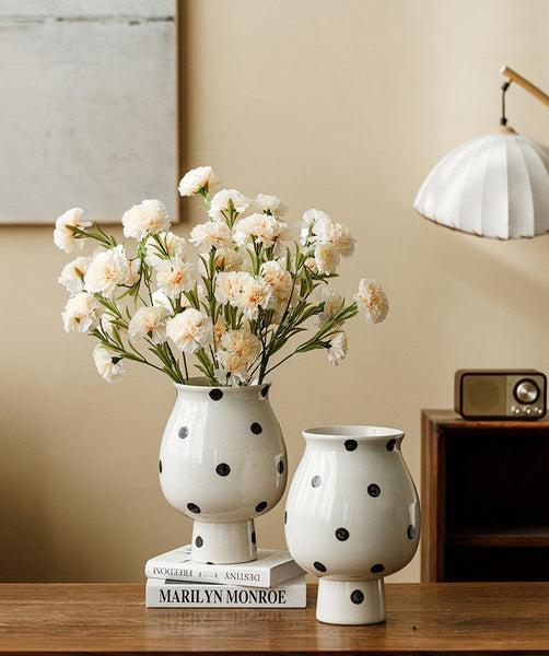 Ceramic Bud Vases, Small Flower Vases on Table, Handmade Water Holding Flower Vase, Modern Porcelain Flower Vases-Art Painting Canvas