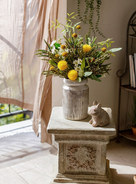 Beautiful Modern Artificial Flowers for Dining Room Table, Dandelion, Wheat Branch, Eucalyptus Globulus, Unique Flower Arrangement for Home Decoration-Art Painting Canvas