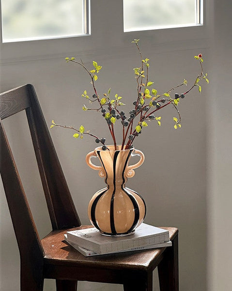 Creative Modern Vases for Living Room, Flower Vases on Table, Modern Glass Flower Vases, Glass Flower Vases, Handmade Glass Bud Vases-Art Painting Canvas