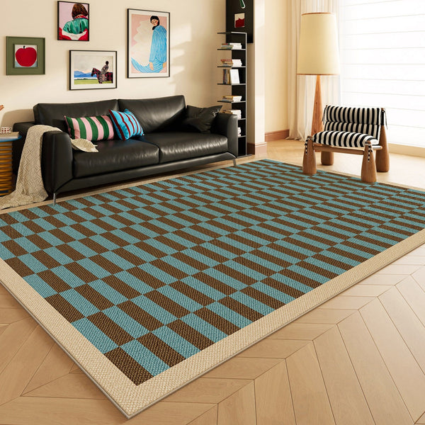 Modern Living Room Rug Ideas, Mid Century Modern Rugs, Colorful Modern Rugs for Dining Room, Geometric Contemporary Area Rugs-Art Painting Canvas